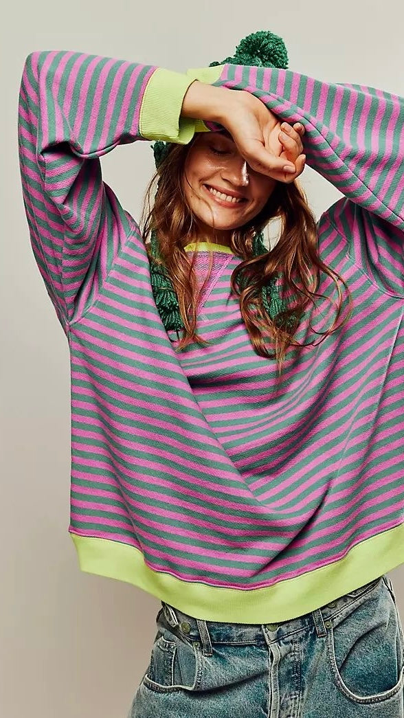 ★ Striped Oversized Crewneck