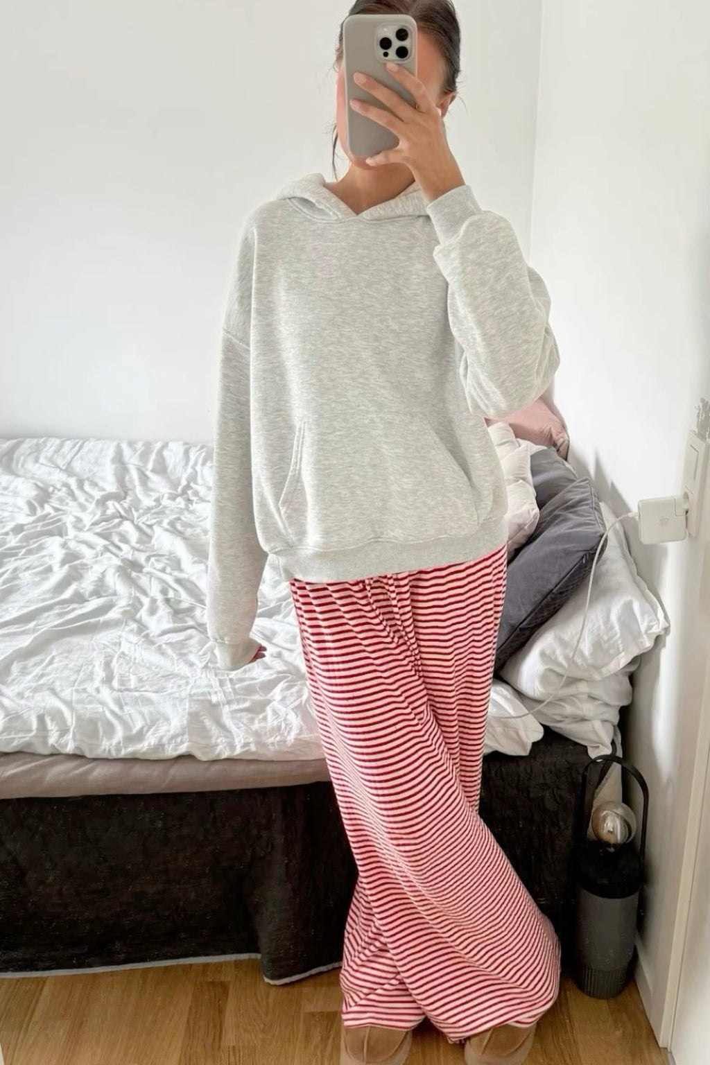 ★ Striped Wide-Leg Lounge Pants – Red Edition