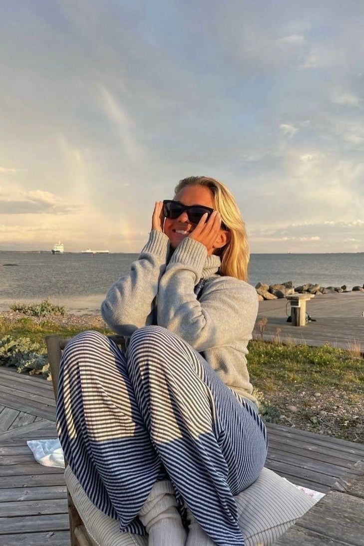 ★ Striped Wide-Leg Lounge Pants