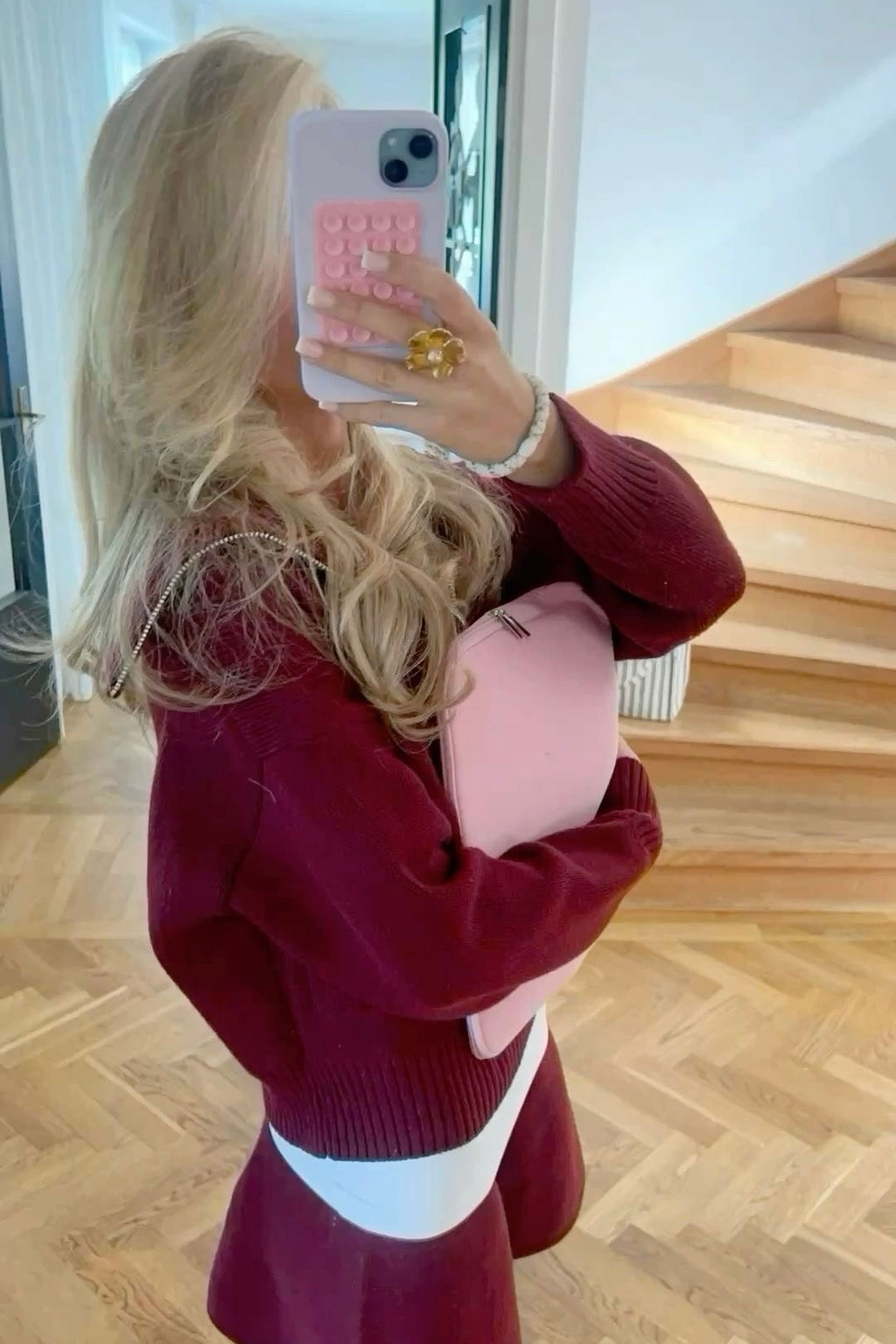 ★ June Burgundy Cropped Sweater