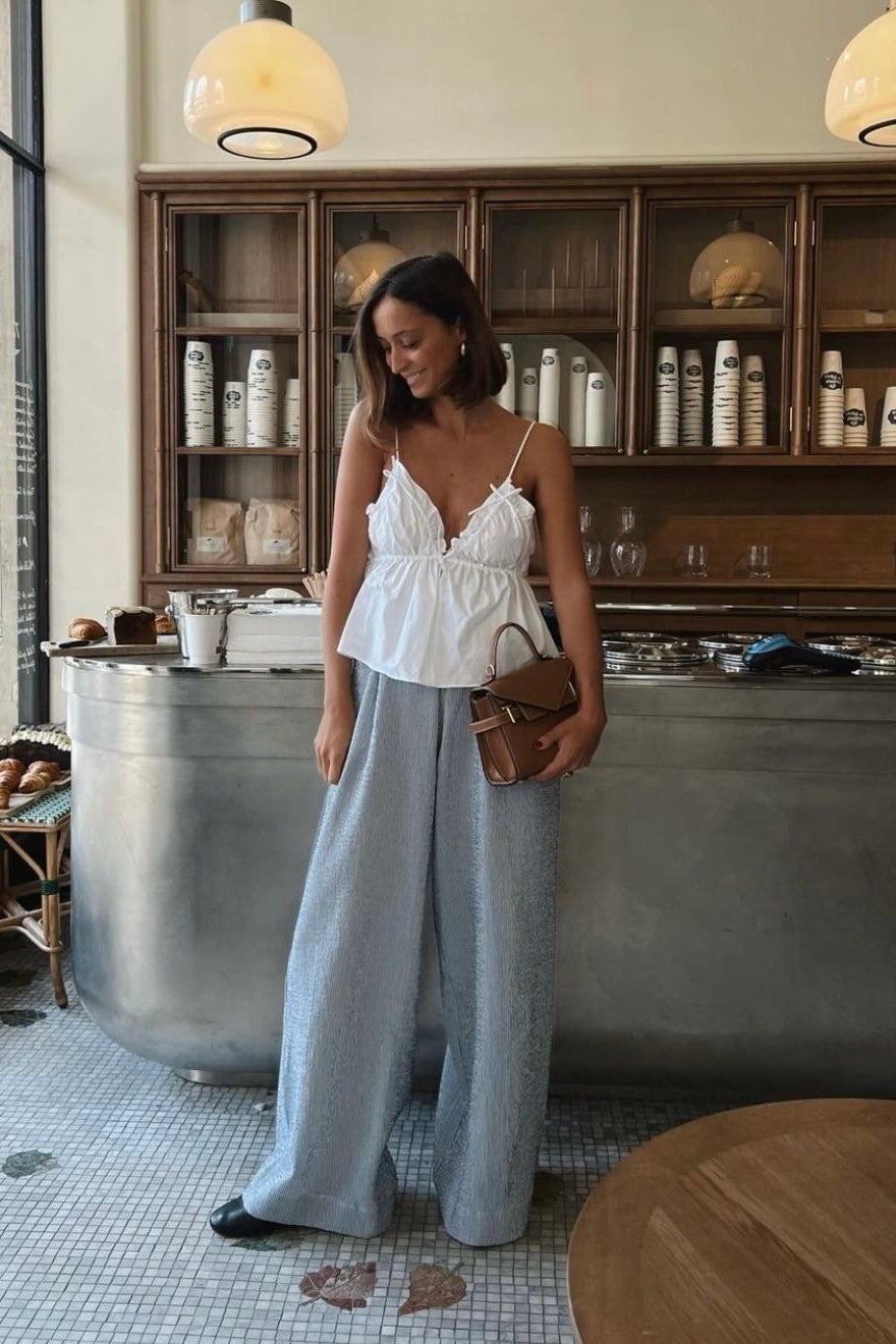 ★ Midnight Satin Bow Top