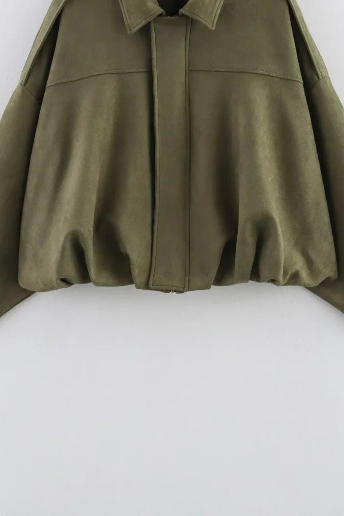 ★ Urban Suede Effect Bomber Jacket