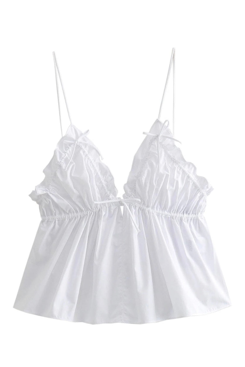 Midnight Satin Bow Top