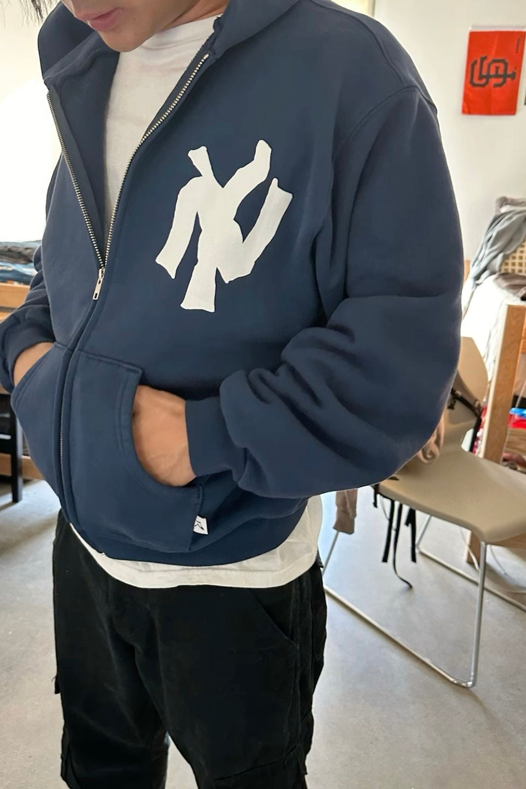 ★ The Navy Classic NY Street Zip Hoodie