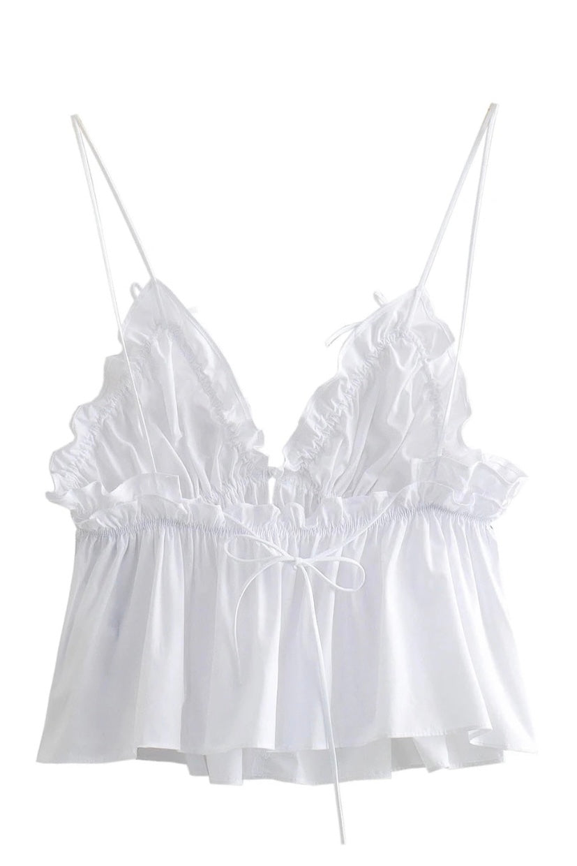 ★ Midnight Satin Bow Top