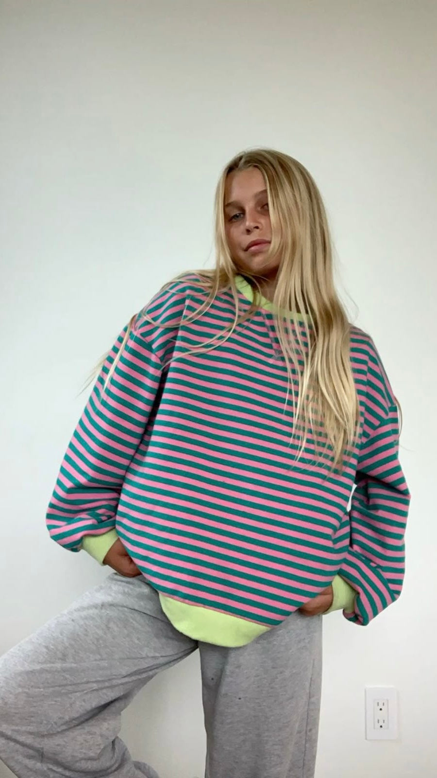 ★ Striped Oversized Crewneck