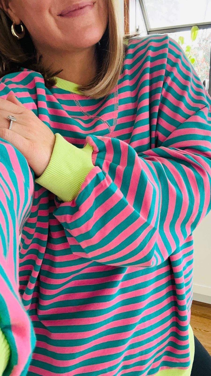 ★ Striped Oversized Crewneck