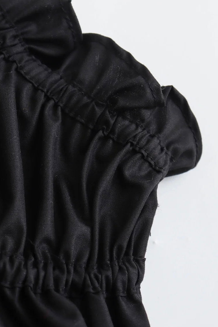 ★ Midnight Satin Bow Top