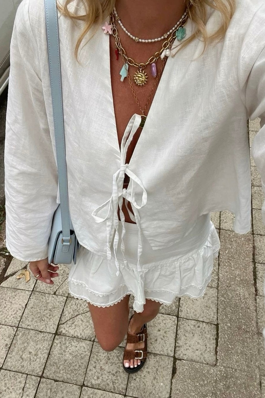 ★ Coastal Breeze Lace-Up Top