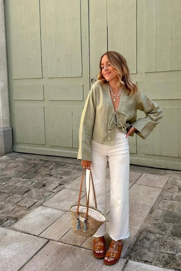 ★ Coastal Breeze Lace-Up Top