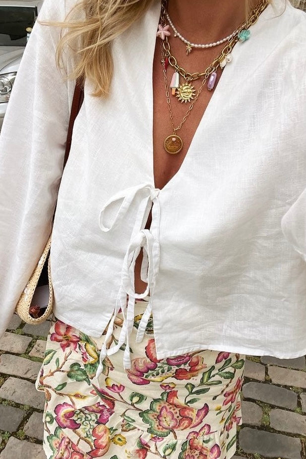 ★ Coastal Breeze Lace-Up Top