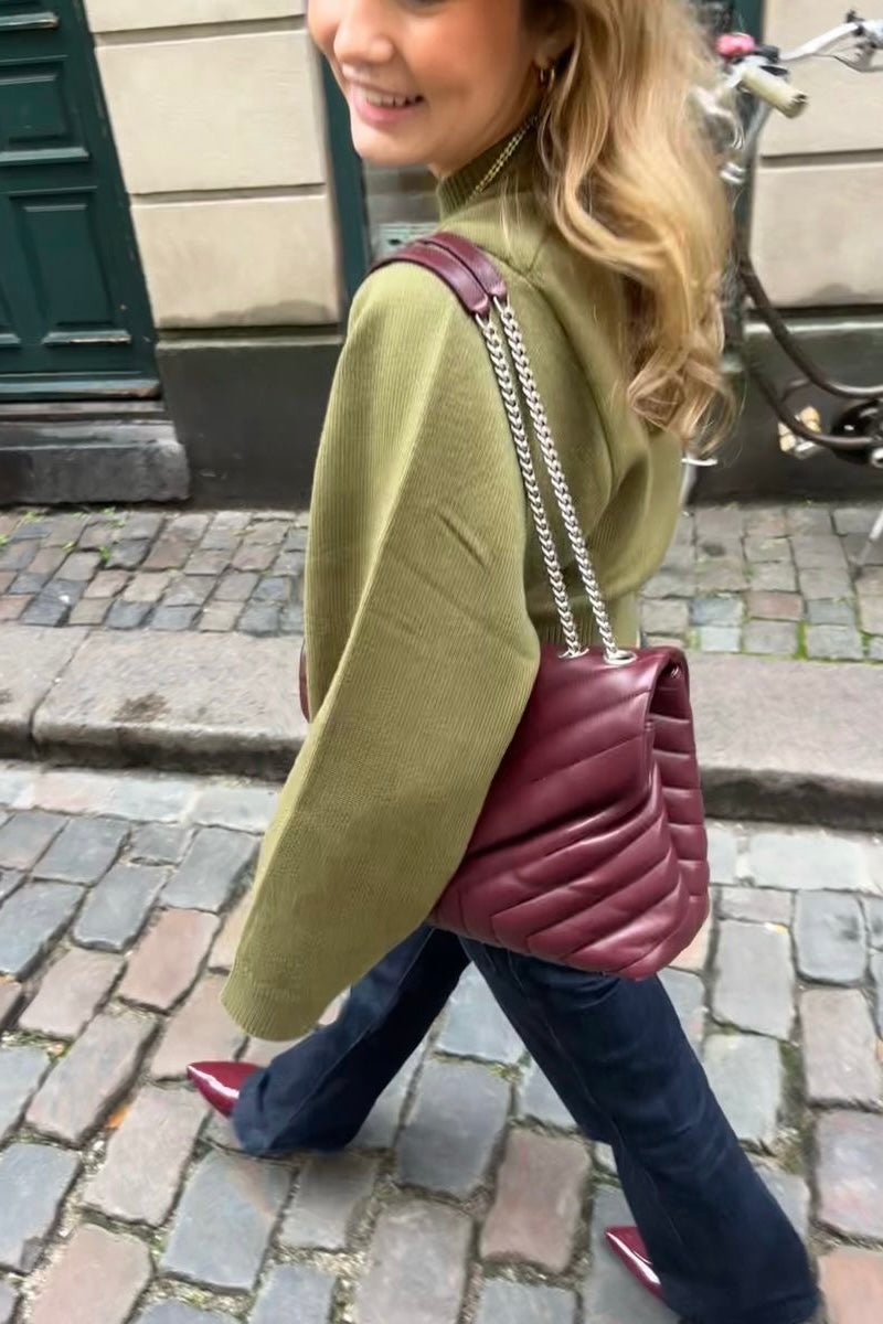 ★ June Army Green Cropped Sweater