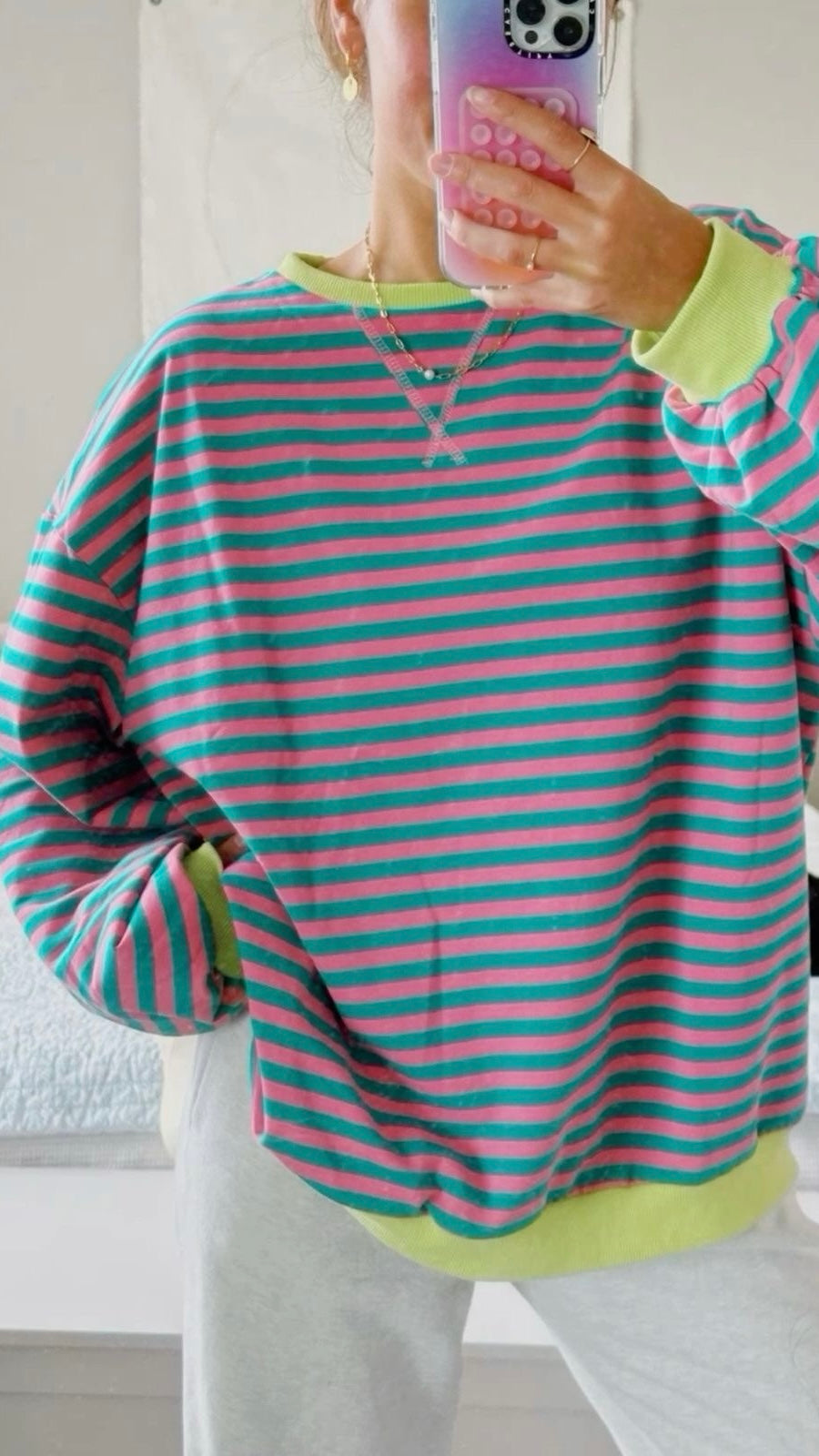 ★ Striped Oversized Crewneck