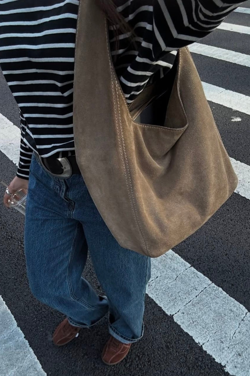 ★ Vintage Suede Shoulder Tote