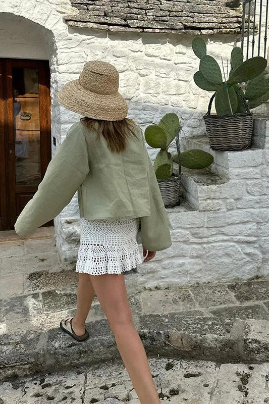 ★ Coastal Breeze Lace-Up Top