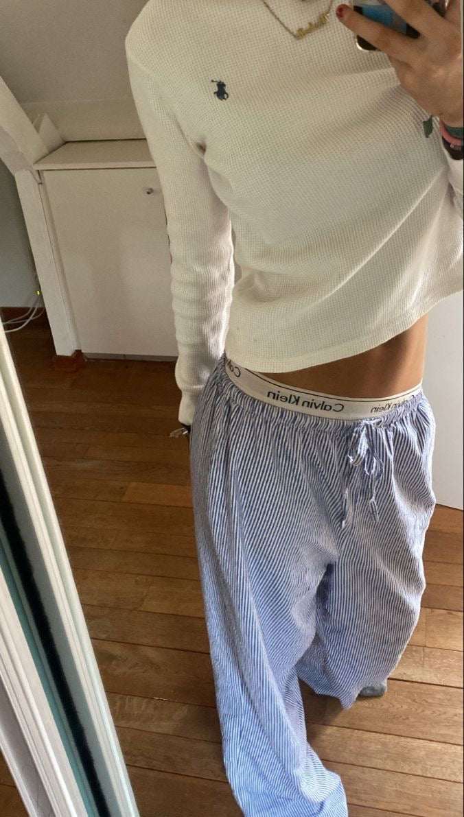 ★ Gestreifte Loungehose mit weitem Bein