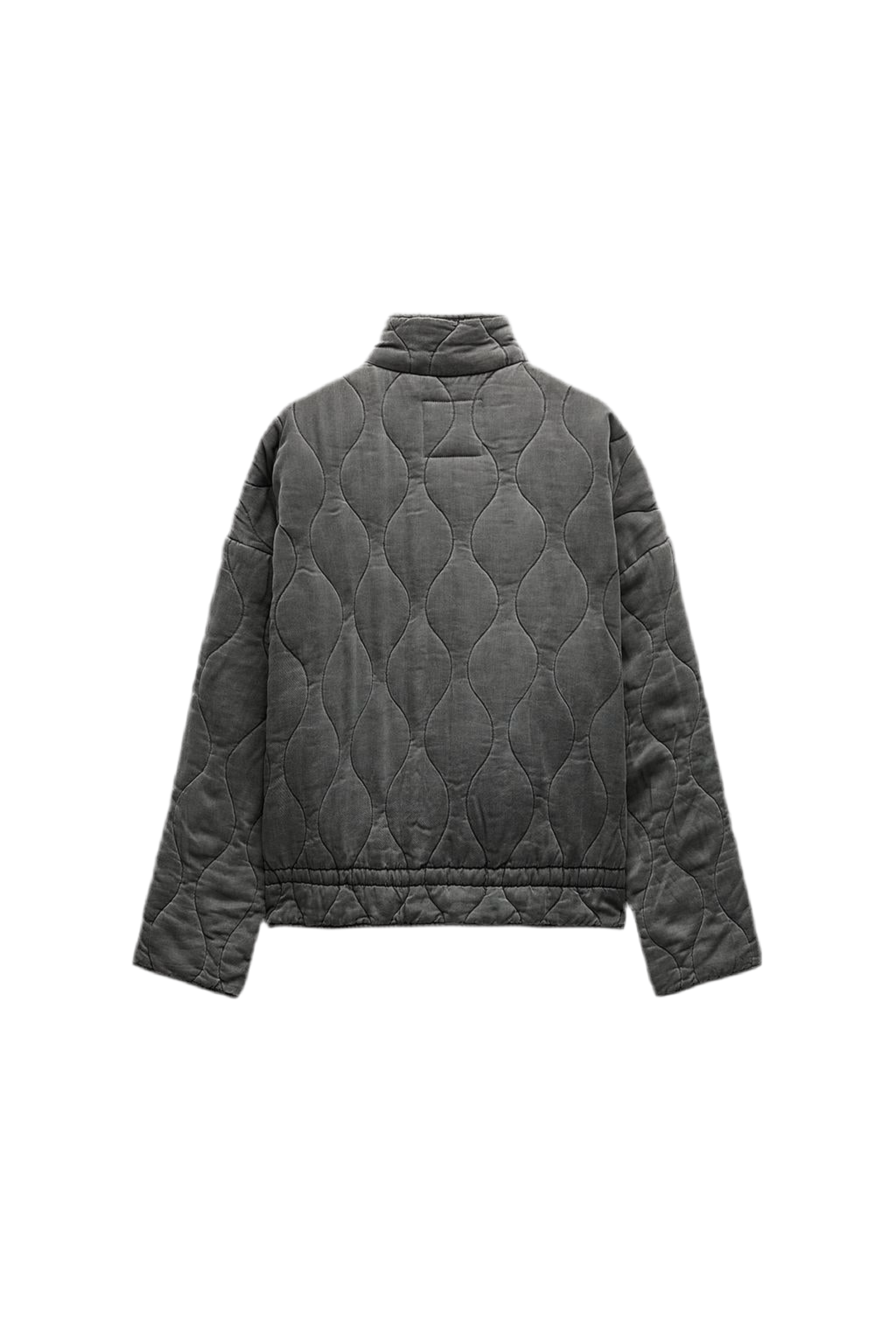 ★ Grey Vintage High-Collar Padded Jacket