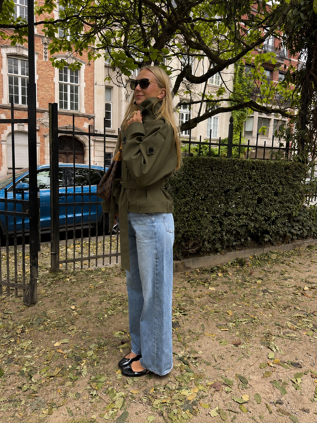 ★ Green Classic Belted Trench Coat