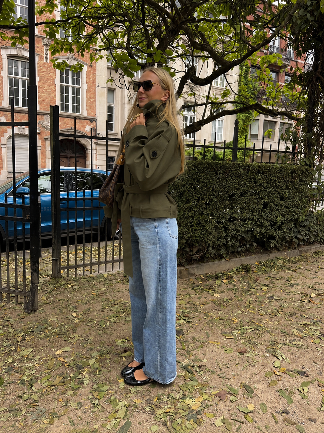 ★ Green Classic Belted Trench Coat