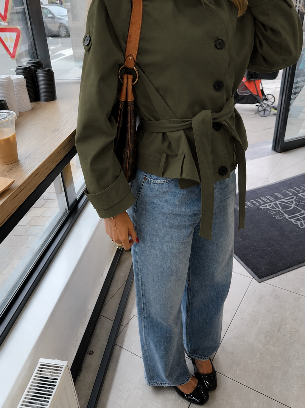 ★ Green Classic Belted Trench Coat