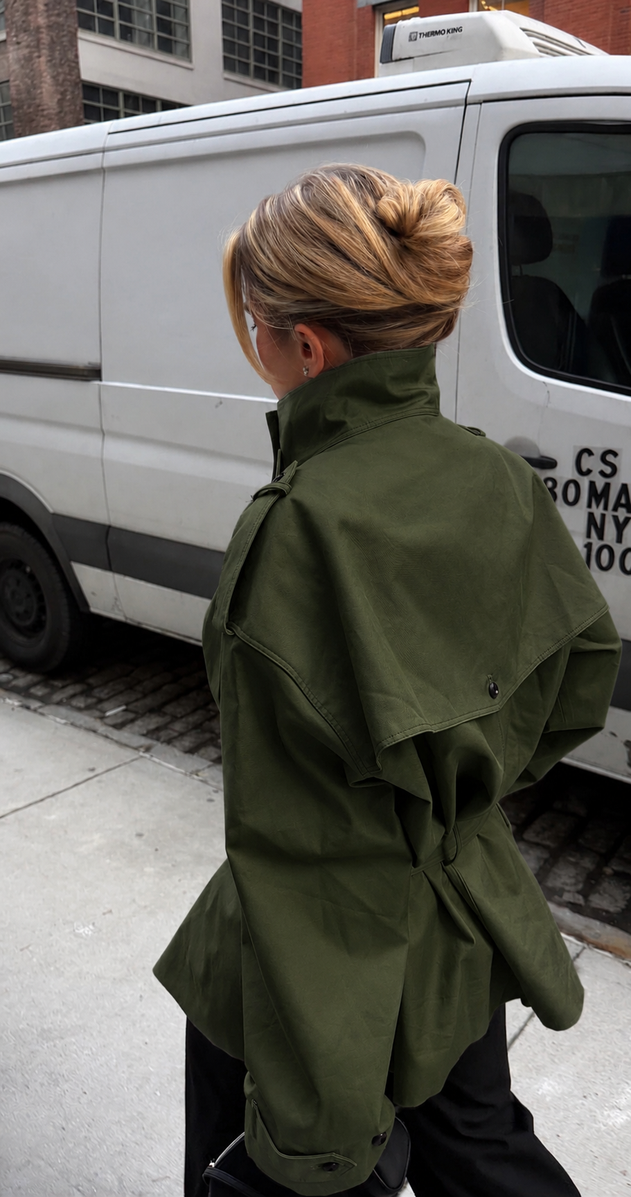 ★ Green Classic Belted Trench Coat