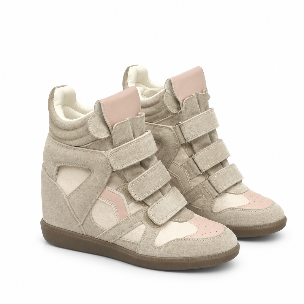 ★ The Elara High Wedge Sneakers - Pink