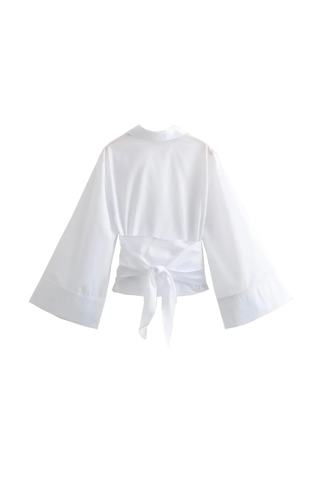 ★ Chic Bow-Tie Wrap Poplin Shirt