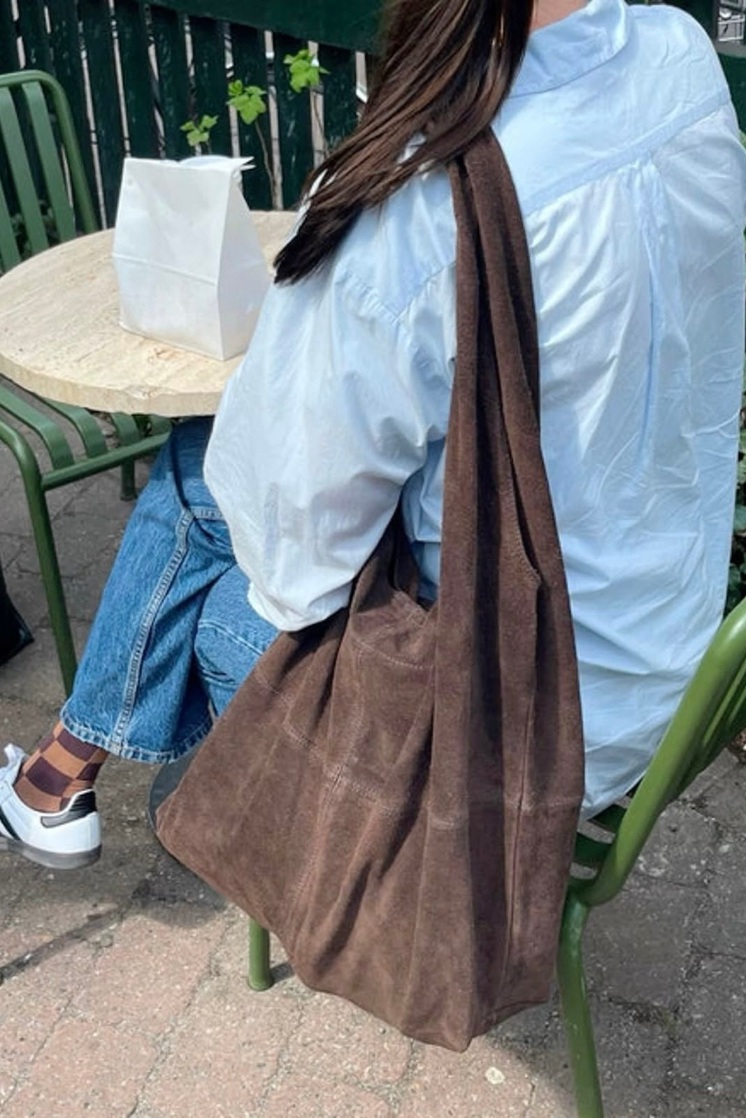 ★ Vintage Suede Shoulder Tote