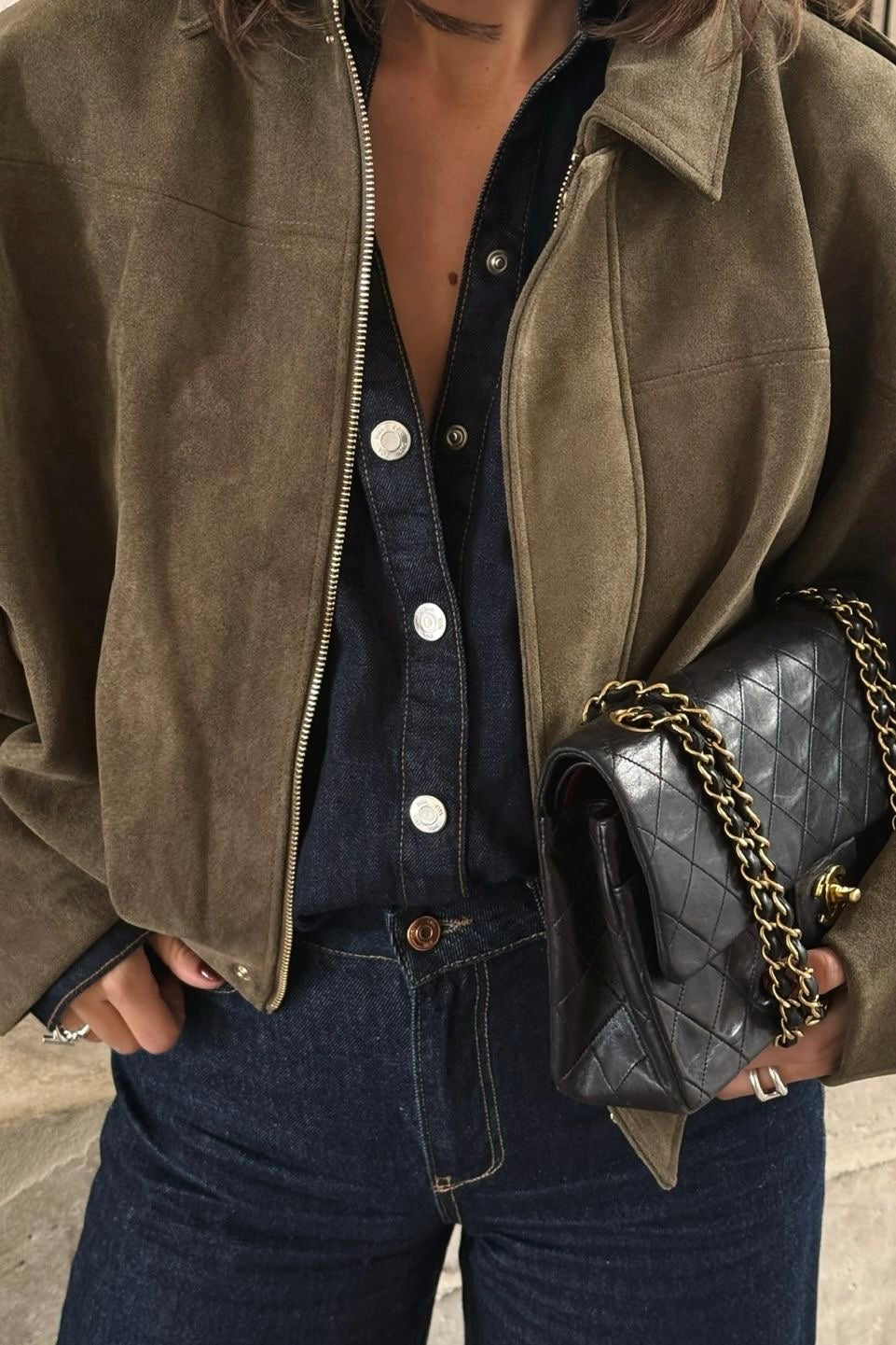 ★ Bomberjacke mit urbanem Wildledereffekt