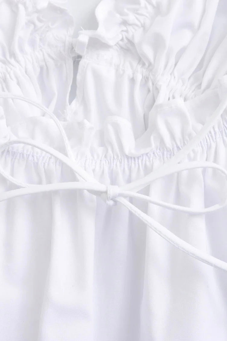 Midnight Satin Bow Top