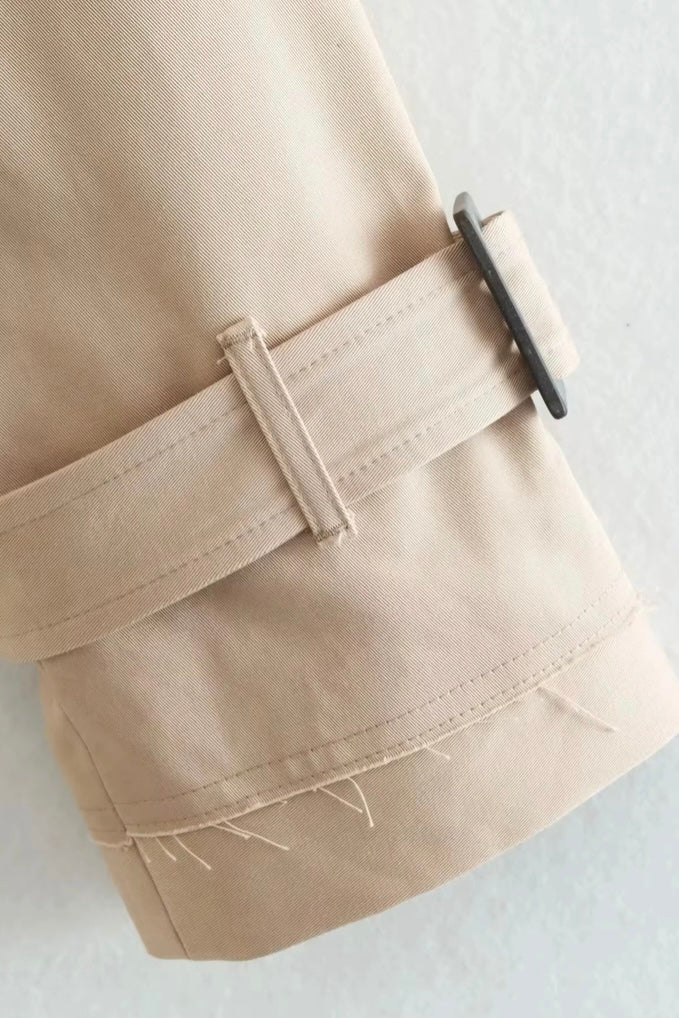 ★ Beige Cropped Trench Jacket