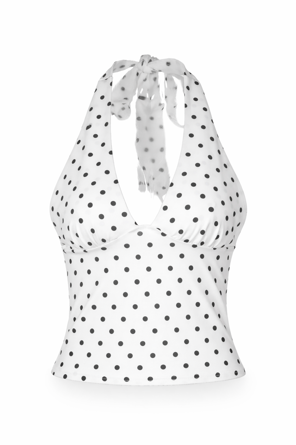 ★ Polka Dot Halter Lace-Up Top