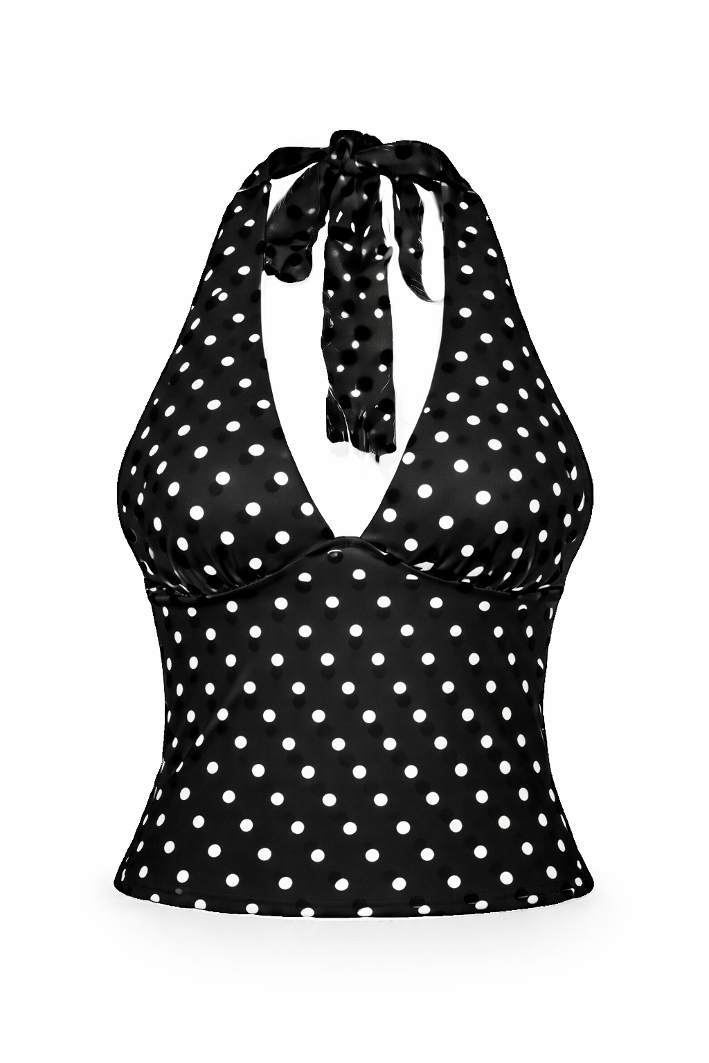★ Polka Dot Halter Lace-Up Top