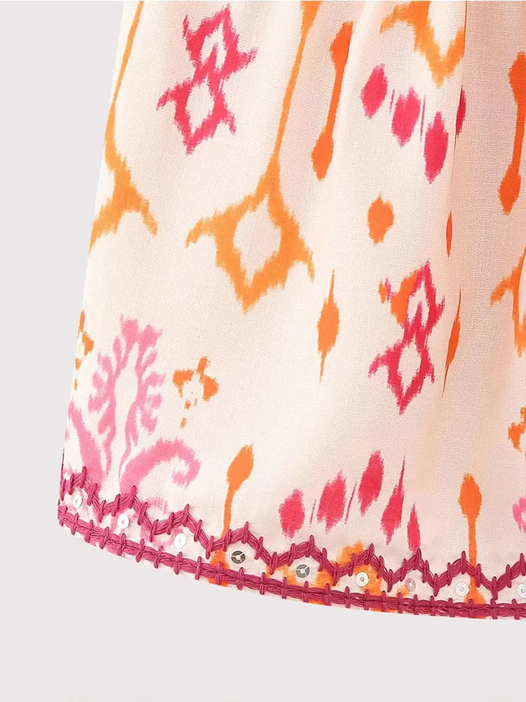 ★ Sunset Print Cropped Top