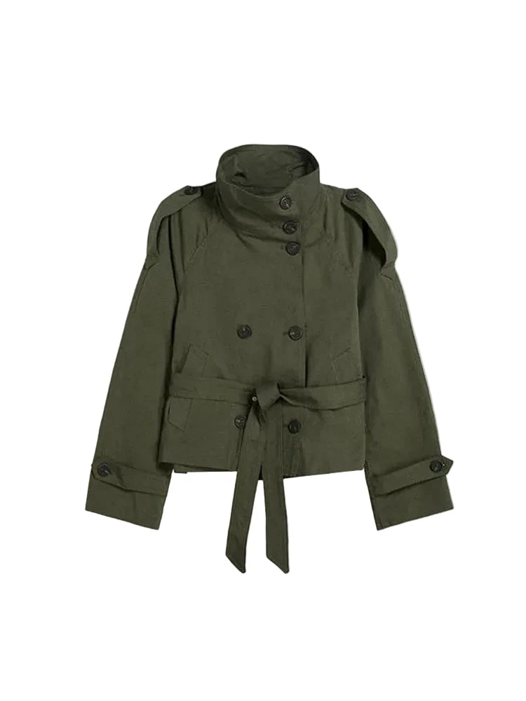 ★ Green Classic Belted Trench Coat