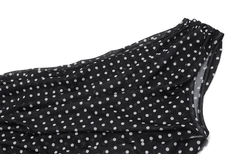 ★ Polka Muse One Shoulder Top