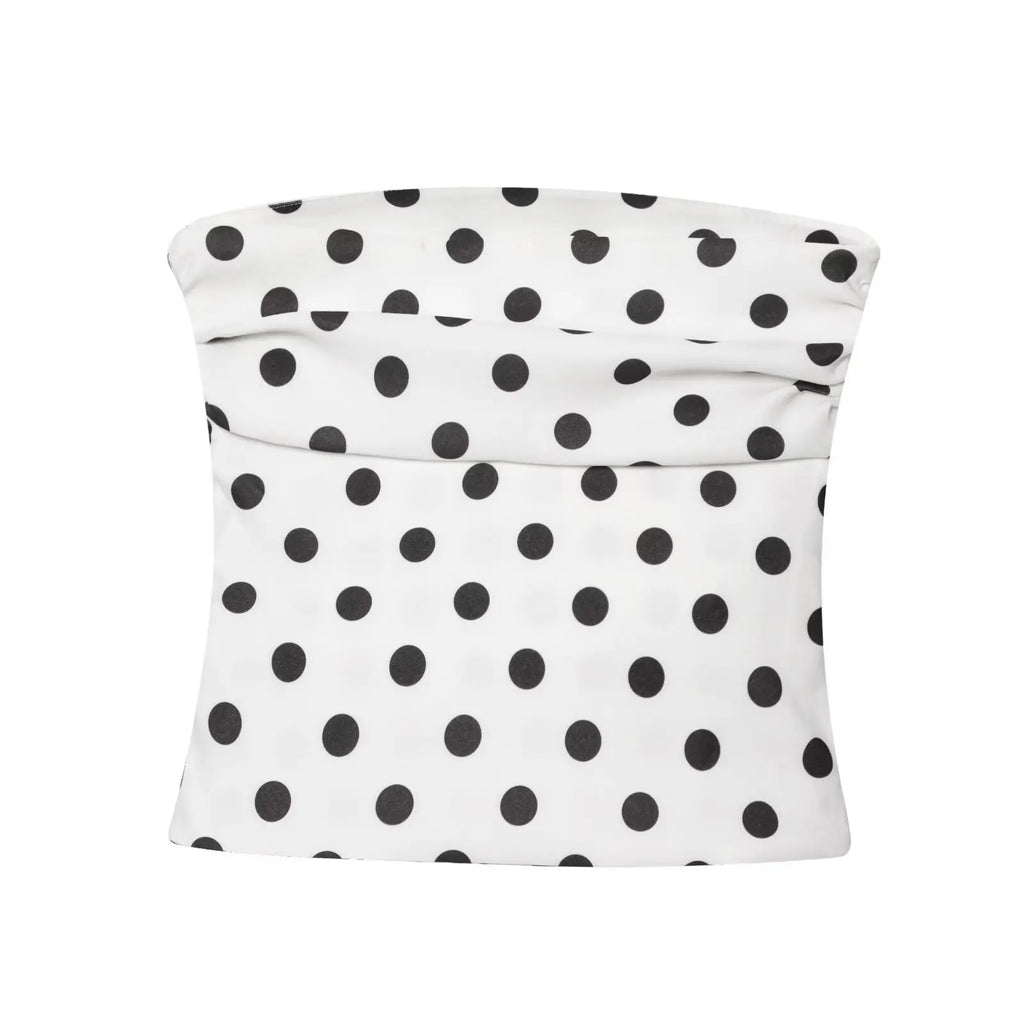 ★ Polka Strapless Top