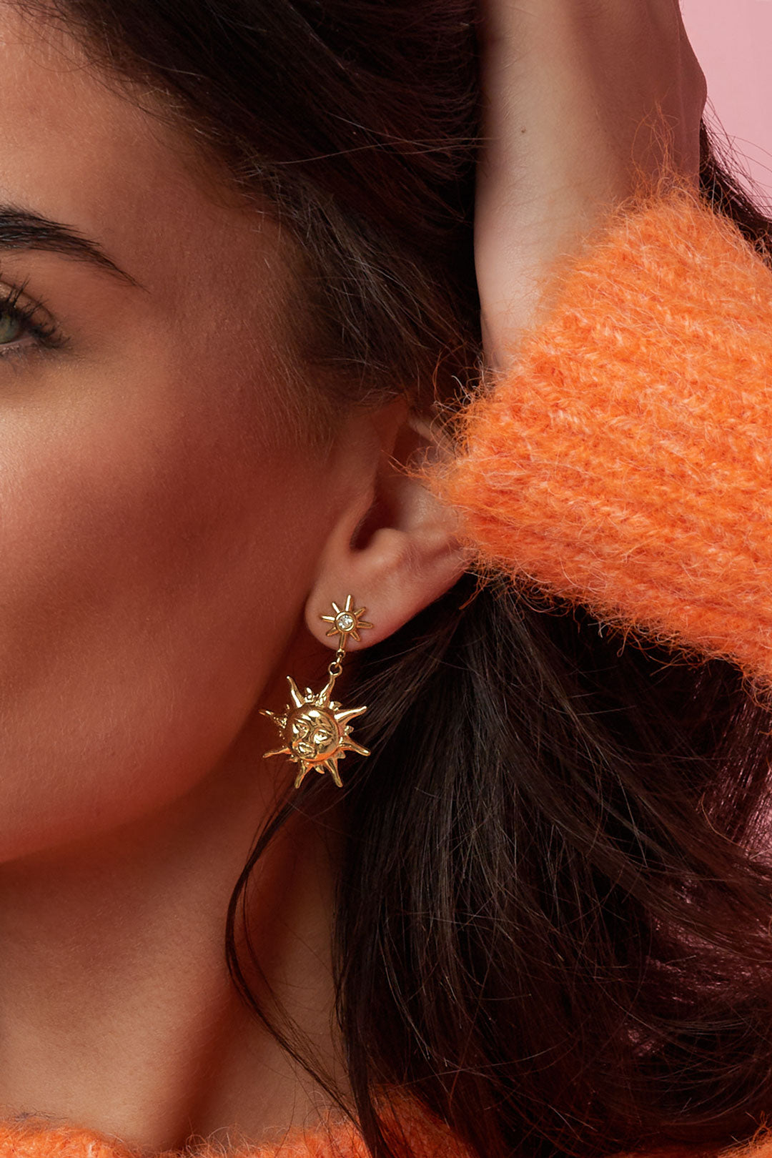 Stainless Steel Charm Earrings sun Casual Daily Simple Series Women's jewelry