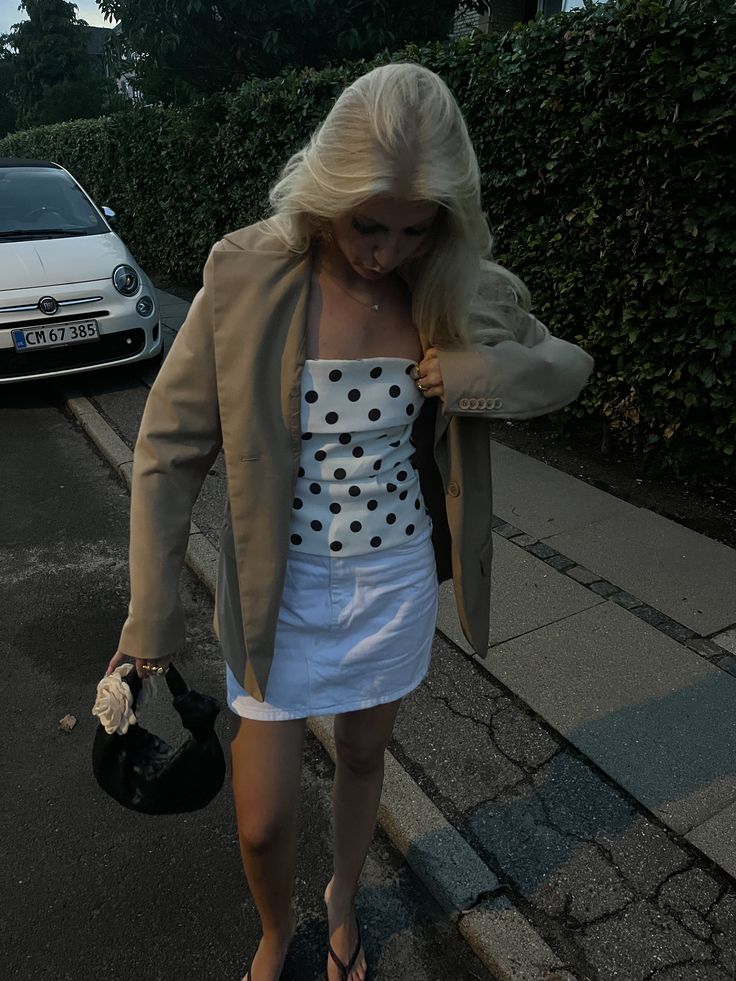 ★ Polka Strapless Top
